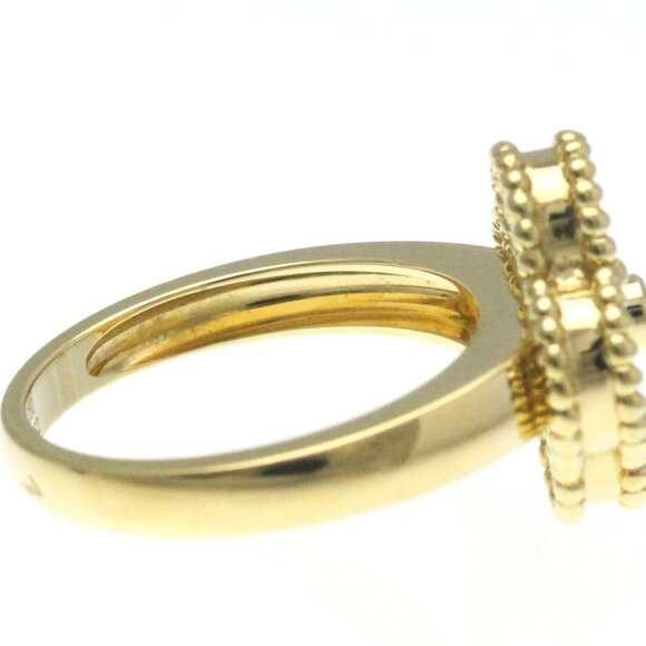 VAN CLEEF & ARPELS Vintage Alhambra Yellow Gold Carnelian Diamond Ring Size 6.25 - Picture 8 of 10